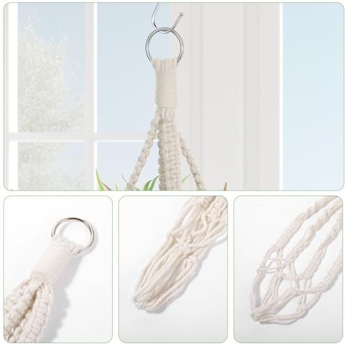 2 Pack Handmade Macrame Plant Hangers, Hanging Planters Baskets