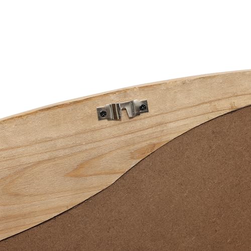 LuxenHome Irregular Oblong Wall Mirror, Accent with Natural Wood Frame - color: Irregular Oblong