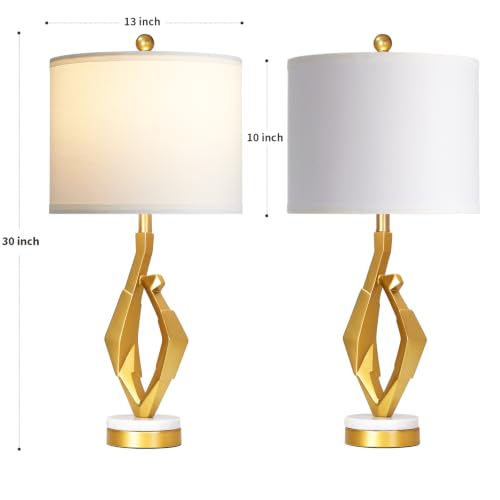 CINSARY 30" Tall White and Gold Table Lamps Set of 2 for Living Room - color: Gold White