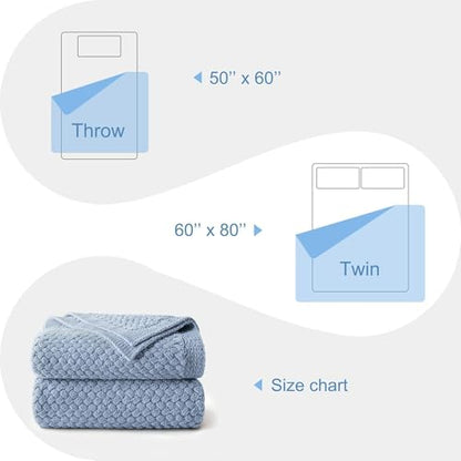 Whale Flotilla Summer Chunky Chenille Knit Throw Blanket for Couch Bed Sofa - color: Grey Blue, size: Throw(50x60 Inch)
