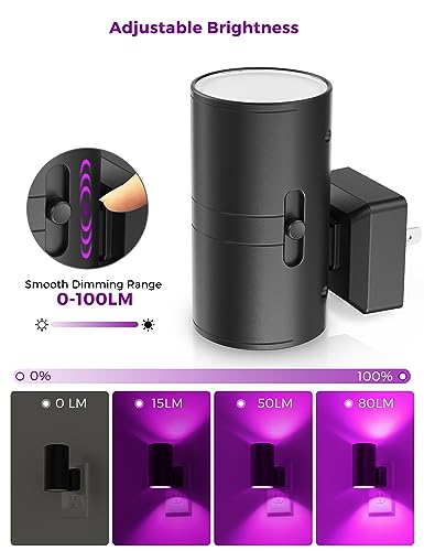 L LOHAS LED Purple Night Light, Purple Lights, Night Lights Plug into Wall - color: Purple, size: 2 Pack