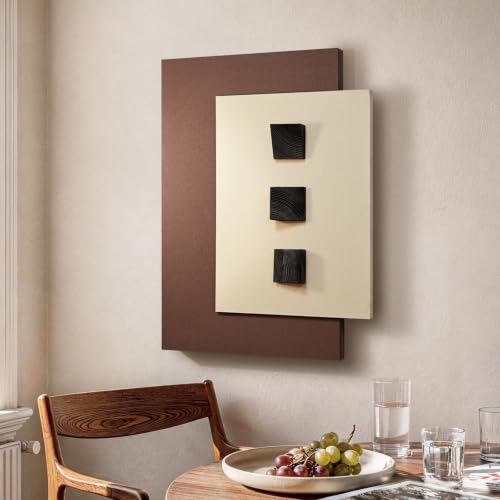 Large 3D Wood Textured Neutral Abstract Wall Art for Living Room, 28×35 in - color: 3D Texture Wood, size: 35"L x 28"W