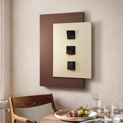 Large 3D Wood Textured Neutral Abstract Wall Art for Living Room, 28×35 in - color: 3D Texture Wood, size: 35"L x 28"W