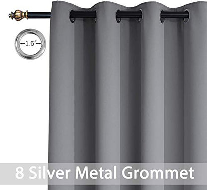 Yakamok Grey Room Darkening Curtains 52x108 inch Gray Grommet-Living Room - color: Grey, size: 52"W x 108"L (Pack of 2)