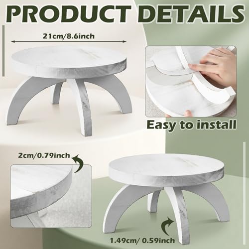 Novabright 2 Pcs Short Plant Stand Small Wood Plant Stool, White - color: White