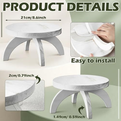 Novabright 2 Pcs Short Plant Stand Small Wood Plant Stool, White - color: White