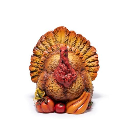 Hodao Thanksgiving Turkey Figurine, Resin Fall Tabletop Decor for Home