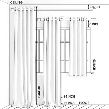 VOGOL Embroidered Sheer Curtains 84 inches Long Grommet Window Treatment Voile Panel Drape for Living Room Kichen, Two Panels, W54 x L84 inch - color: C2, size: 54"W x 84"L (Pack of 2)