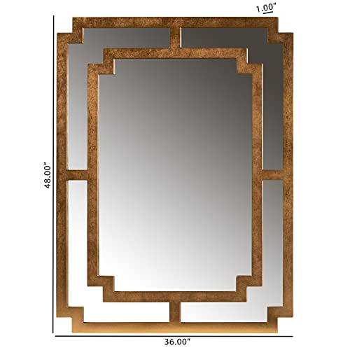 Baxton Studio Dayana Antique Gold Finished Wood Accent Wall Mirror