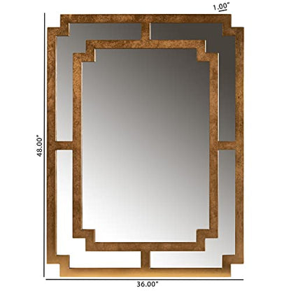 Baxton Studio Dayana Antique Gold Finished Wood Accent Wall Mirror