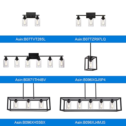 MELUCEE 40 Inches Length 5-Light Bathroom Vanity Light Fixtures Black - color: Black, size: 5-Light