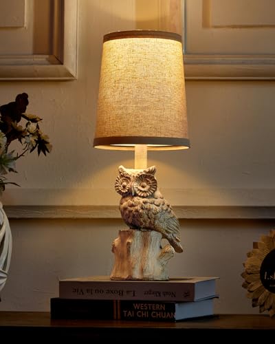 Small Table Lamp for Bedroom, 14.25" Farmhouse Resin White Nightstand Lamp - color: ‏‏‎ ‎‏‏‎ ‎‏‏‎ ‎White Wash