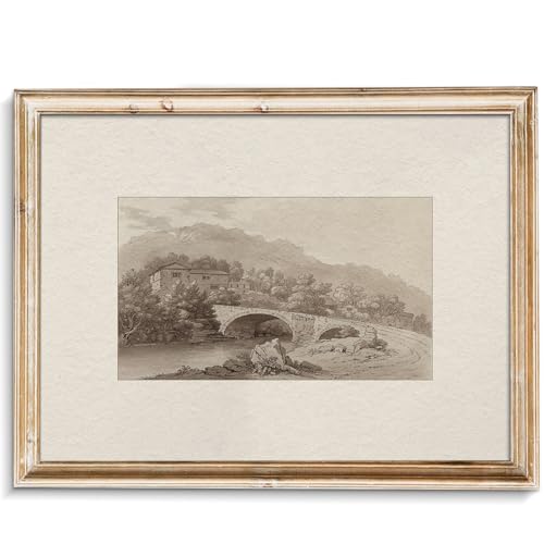 uniro Retro Neutral Wall Art for Home Decor Farmhouse Wall Decor River Landscape Sketch Drawing Rustic Nature Canvas Prints Antique Neutral Landscape Oil Painting Vintage Art Pictures for Bedroom Bathroom Decor( 8" x 10"-UNFRAMED) - color: Sketch Tree 30,