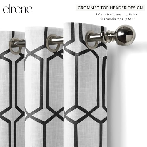 Threadmade Kaiden Geometric Room Darkening Window Curtain, Black - 52" W x 95" L - color: Black, size: 52"W x 95"L (Pack of 1)