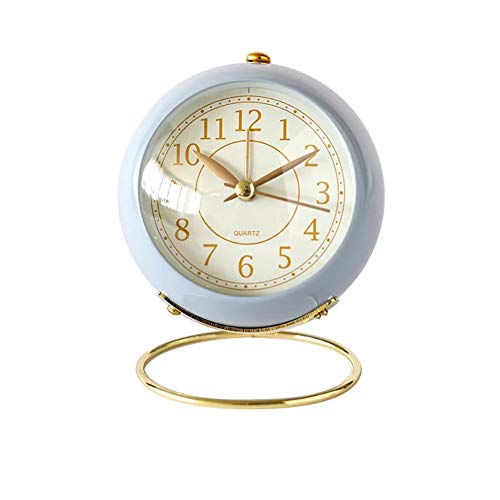 SHISEDECO Small Tableclocks Classic Non-Ticking Tabletop Alarm Clock,Blue - color: Blue