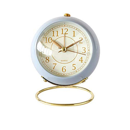 SHISEDECO Small Tableclocks Classic Non-Ticking Tabletop Alarm Clock,Blue - color: Blue