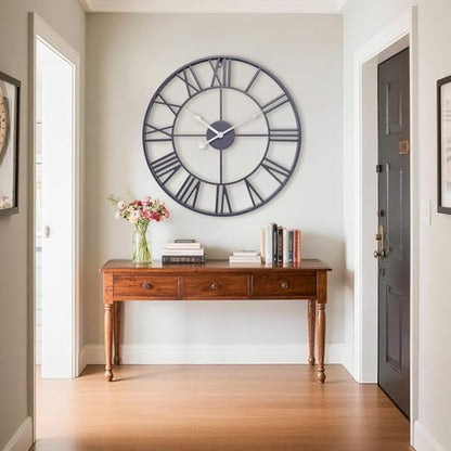 16 Inch Slate Gray Roman Numerals Wall Clocks for Living Room - color: Slate Gray, size: 16 Inch