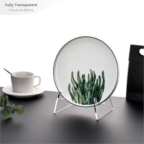 YUXUN Plate Stands for Display, 2 Pack Clear Acrylic Display Stand - size: 7.6 Inch