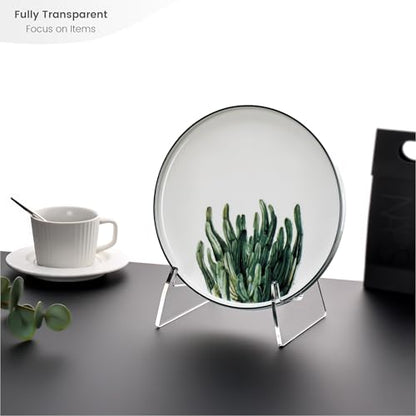 YUXUN Plate Stands for Display, 2 Pack Clear Acrylic Display Stand - size: 7.6 Inch