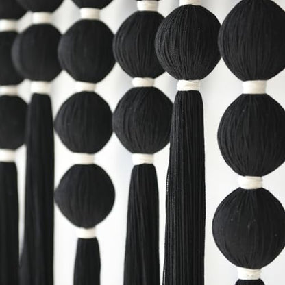 Macrame Wall Hanging Black Sphericity Fiber Yarn Art Boho Decor 39"W*39"L - color: Black