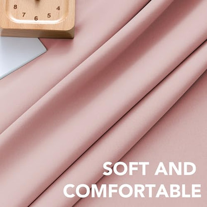 H.VERSAILTEX Blackout Curtains Thermal Insulated Window Treatment Panels Room Darkening Blackout Drapes for Living Room Back Tab/Rod Pocket Bedroom Draperies (2 Panels, Baby Pink, 52 x 45 Inch) - color: Baby Pink, size: 52"W x 45"L (Pack of 2)