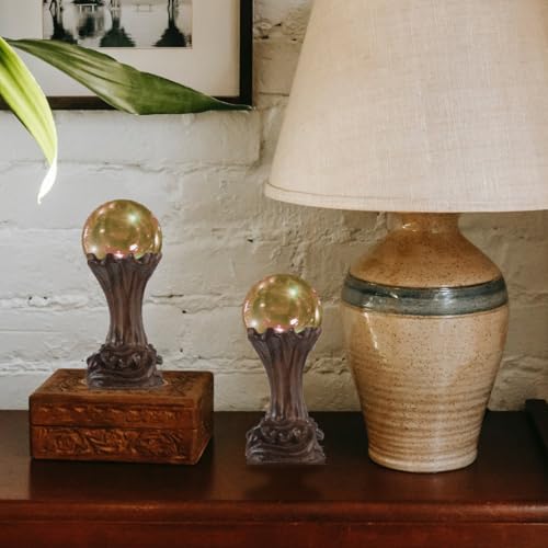 EXCEART Wooden Crystal Ball Stand 3.54 in Wood Base for Globe Sphere Display Round Holder Tray for Ball Vase Fish Tank Home Decor Accent - size: 9X4.5cm