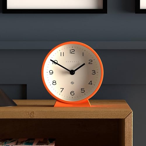 NEWGATE® M Mantel 에코 책상 시계 | 모던 라운드 디자인 | 펌킨 오렌지 - color: 호박 오렌지