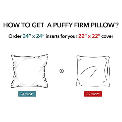 Oubonun Waterproof Outdoor Pillow Inserts 24 x 24 Set of 2, Square Pillows - size: 24 × 24(Pack of 2)