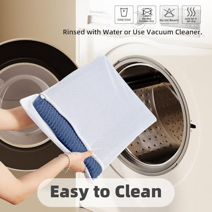 TYUU Bathroom Rugs Non Slip Washable, Super Absorbent Thin Bath Mat Small Quick Dry Low Pile Bathroom Rug, Navy Blue 16"x24" - color: Navy Blue, size: 1'4" X 2' (Rectangular)