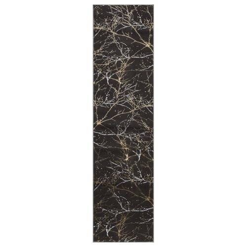 LUXE WEAVERS Modern Abstract Non-Shedding Runner Rug Black 2x8 - color: Black, size: 2' x 8' (Runner)