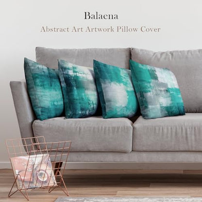 Teal Abstract Throw Pillow Covers 18x18 Set of 4 - color: Teals & Turquoise, size: 18" x 18" (Pack of 4)