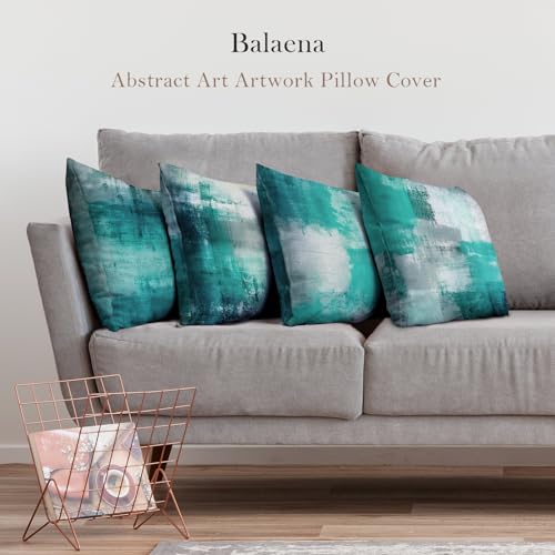 Teal Abstract Throw Pillow Covers 20x20 Set of 4 - color: Teals & Turquoise, size: 20" x 20" (Pack of 4)