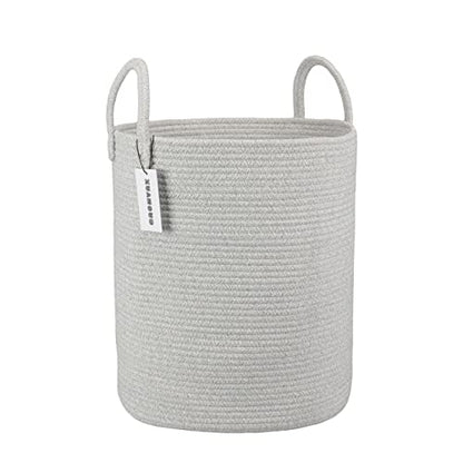 XUANGUO Cotton Rope Laundry Basket Hamper for Clothes Large Light Grey - color: light grey, size: Regular