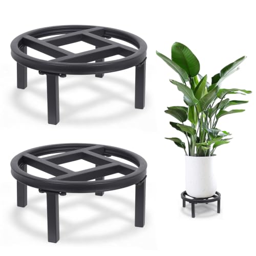 10" Metal Plant Stand, Black-2PCS - size: 10"-2PCS