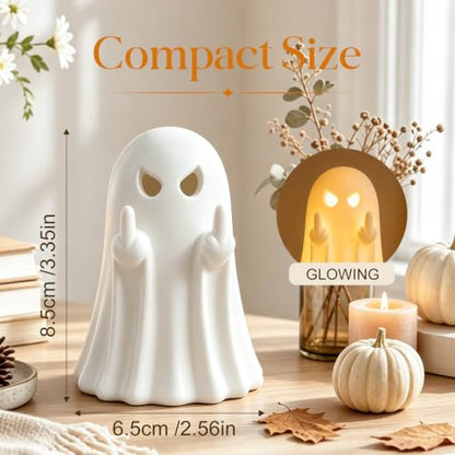 Halloween Ghost Figurine Cute Spooky Ghost Statue White - color: White Evil Ornament