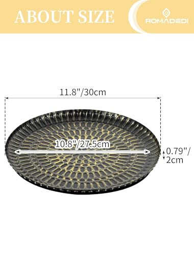 Romadedi Round Decorative Candle Tray, 11.8 Inch