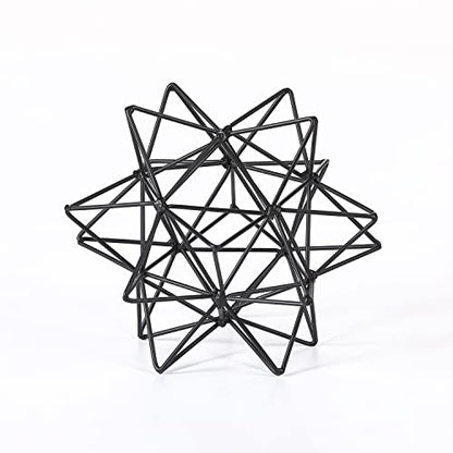 Metal Table Top Decor, 3D Metal Geometric Sculpture - color: Black