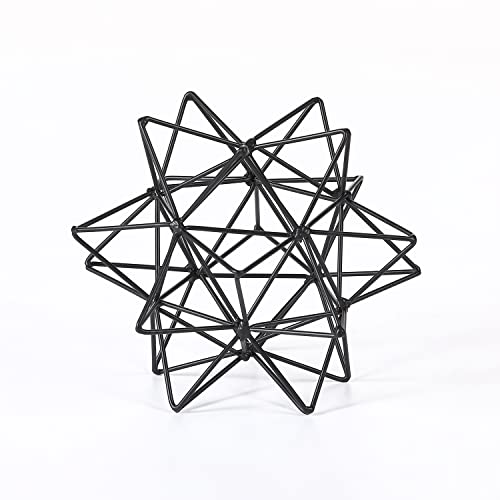 Metal Table Top Decor, 3D Metal Geometric Sculpture - color: Black