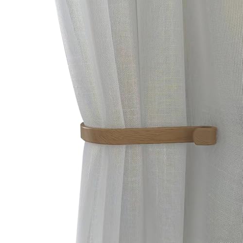 Curtain Holdbacks (Set of 2), Wall Mounted Drapery Tiebacks with Screws, Metal Decorative Window Drapery Holder Curtain Hook (Beige) - color: Beige
