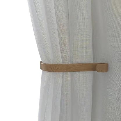 Curtain Holdbacks (Set of 2), Wall Mounted Drapery Tiebacks with Screws, Metal Decorative Window Drapery Holder Curtain Hook (Beige) - color: Beige