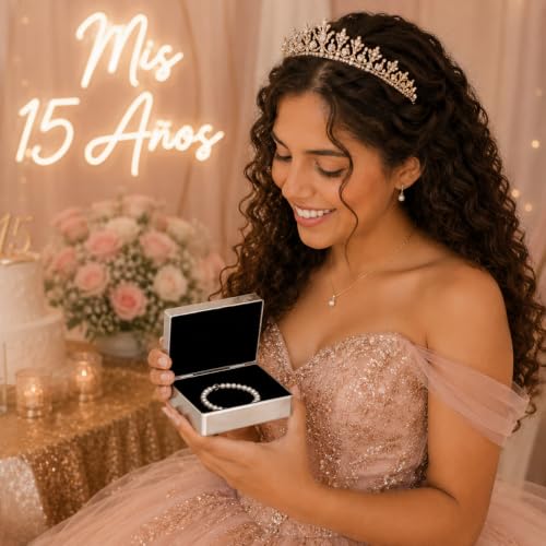 Cherished Moments Personalized Quinceañera Classic Rectangle Jewelry Box - color: Rectangle Quinceanera