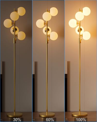 Lightdot Globe Floor Lamp Mid Century Modern Floor Lamp for Living Room - color: 5 Globe-Gold