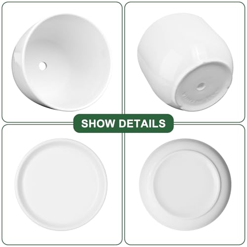 Ceramic Plant Pots, White, 5.5 Inch, 4 Pack - size: 5.5 Inch 4 Pcs