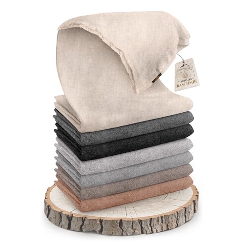 Cashmere Blanket – Hand Woven 100% Cashmere Wool Throw Blanket, 135 x 270 cm – Plain Cozy, and Soft Blanket for Bed, Sofa, or Couch - Made in Nepal - color: White Grey