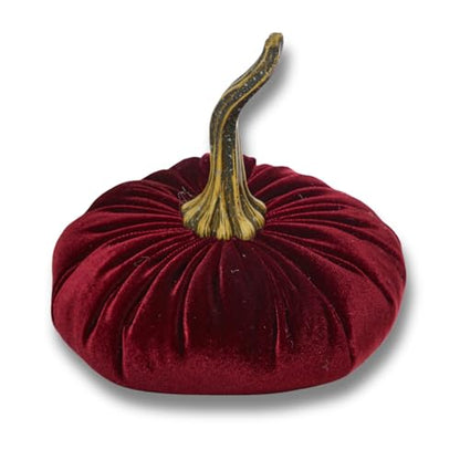 Your Heart's Content Burgundy 6.25 inch Velvet Pumpkin (Burgundy) - color: Burgundy