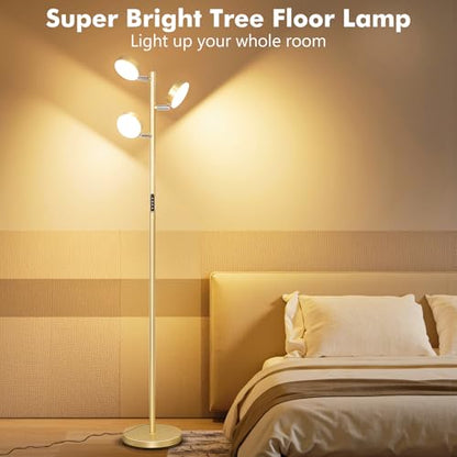Tree Floor Lamp for Living Room - Modern Gold Standing Lamp - color: Gold