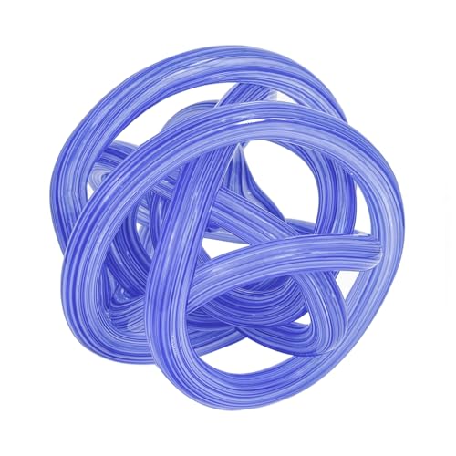 Glass Knot Teal Decor Ball - 5 Inch Hand Blown Infinity Sculpture Orbit Home Decor Table Decoration Interio Art - color: Violet, size: 5-Inch Diameter