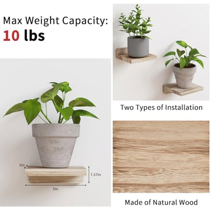 Fixwal Small Floating Shelves for Wall (Light Carbonized, Set of 4, 5 Inch) - color: Carbonized Black, size: 5 inches
