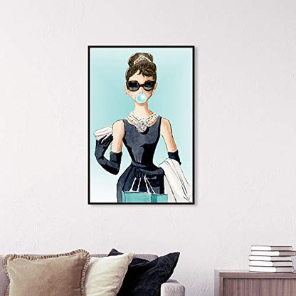 The Oliver Gal Artist Co. Abstract Wall Art Canvas - size: 36"L x 24"W, style: Black Frame