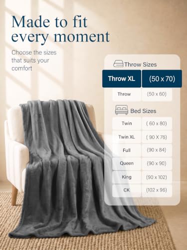 Utopia Bedding Soft Fleece Bed Blanket Throw XL Size Grey (50x70 Inch) - color: Grey, size: Throw XL (50x70 Inch)